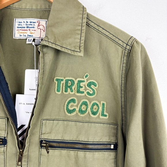 NWT Sandrine Rose X Free People Green Khaki Jumpsuit Sz M - Picture 9 of 11